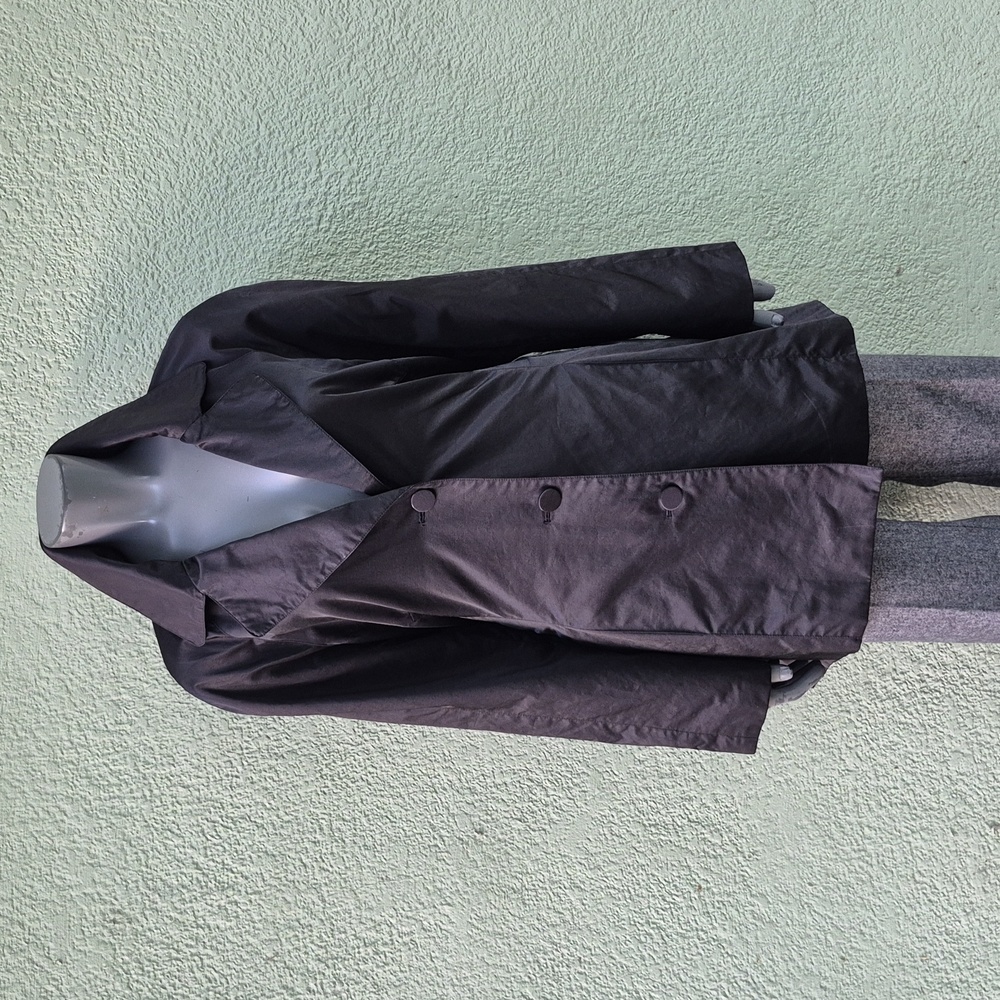 Sag Harbor Ladies Vintage Classic Black Cotton-Nylon Blend Trench Coat